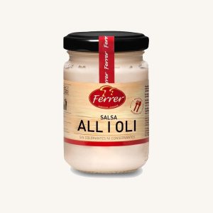Ferrer Salsa Ali Oli (garlic mayonnaise), special sauce for tapas, from Catalonia, jar 140 gr