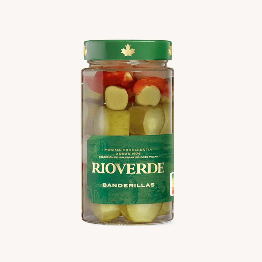 Rioverde Banderillas (pickle skewers), Sweets (Dulces), from La Rioja, jar 150 g drained