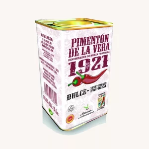 1921 Sweet smoked paprika, Pimento?n de la vera dulce DOP, from Extremadura, large tin 750g